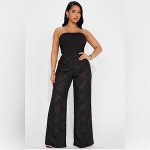 Elegant Black Strapless Jumpsuit
